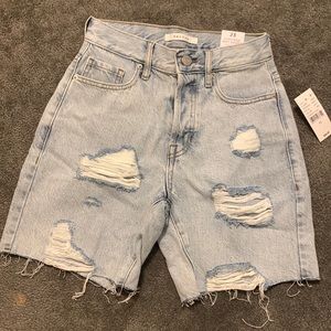 High rise denim boy shorts